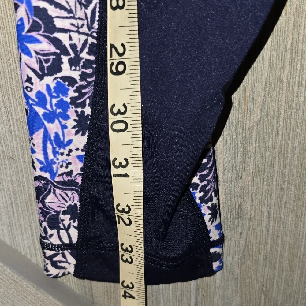 Athleta floral navy swim tights